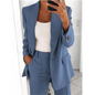 Black women's slim fit lapel cardigan, ideal for business and daily wear, featuring a tailored design and comfortable fit.