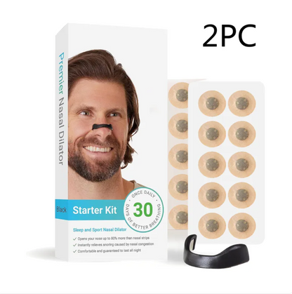 Black Breathe Easy Nasal Dilators by BackupMyFilesNow.com, shown in a set of three, designed to improve nasal airflow.