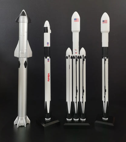 Detailed model of SpaceX Starship Falcon 9 FH Block 5 with Starlink Super Heavy rocket by BACKUPMYFILESNOW.COM®