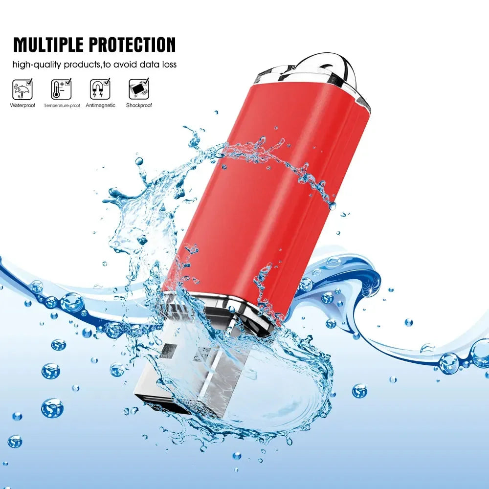 Blue 128GB USB 3.0 flash drive by BackupMyFilesNow.com with metal pen drive design, compatible with various computer flash cards.