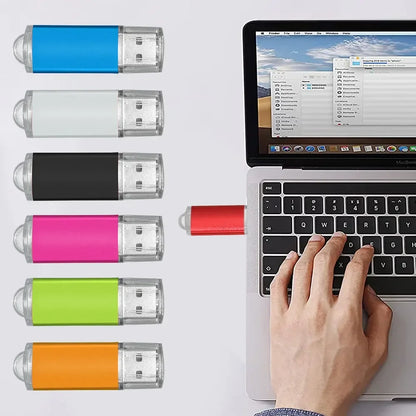 BackupMyFilesNow blue 128GB USB 3.0 metal flash drive, high-speed memory stick suitable for computers with various flash card capacities.