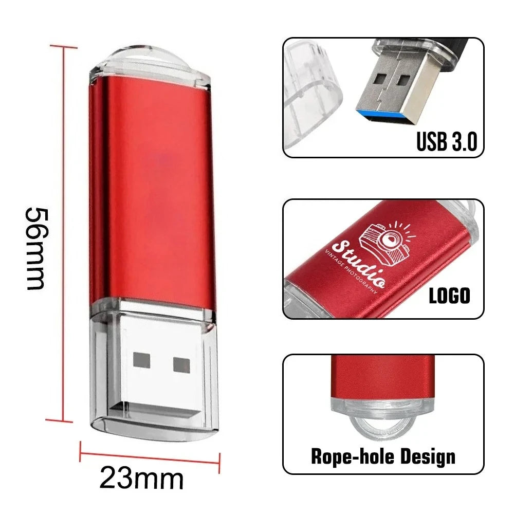 Blue 128GB USB 3.0 metal flash drive by BackupMyFilesNow.com, high-speed memory stick suitable for computers and various flash cards.