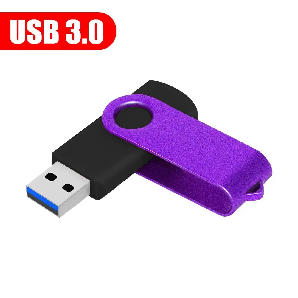 Blue 128GB USB 3.0 flash drive with metal casing, compatible with computers and various flash card capacities, high-speed memory stick.
