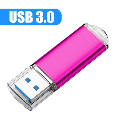 Blue 128GB USB 3.0 metal flash drive from BackupMyFilesNow.com, high-speed 64GB pen drive for computer data storage.