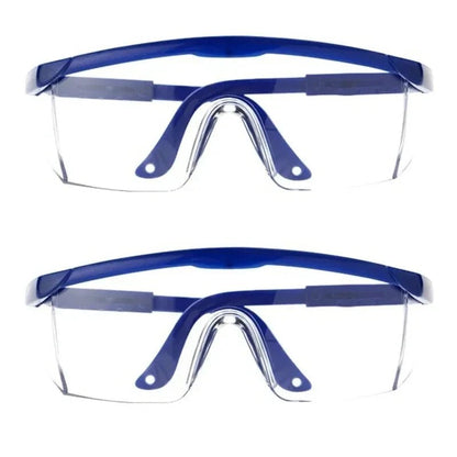 Blue anti-splash safety goggles from BACKUPMYFILESNOW.COM® with wind and dust-proof protection for industrial, lab, outdoor, and cycling use.
