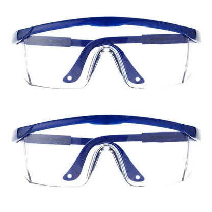 Blue anti-splash safety goggles from BACKUPMYFILESNOW.COM® with wind and dust-proof protective lenses for industrial, lab, or cycling use.