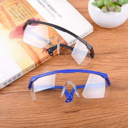 Set of three BACKUPMYFILESNOW.COM® safety glasses for work, lab, cycling, dust protection, windproof, with anti-splash and eye protection features.