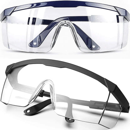 3-pack of blue safety glasses from BACKUPMYFILESNOW.COM®, protective lab goggles for industrial, dust-proof, and cycling eye safety