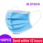 Blue disposable nonwoven 3-layer surgical face masks, homologated, 200-pack, for medical and protective use.