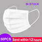 Blue disposable nonwoven 3-layer surgical face masks, homologated, shown in a pack of 200 for medical or personal use.