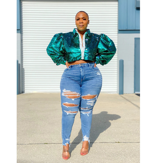 Large denim trousers for women by BACKUPMYFILESNOW.COM®, featuring a classic blue wash and relaxed fit.