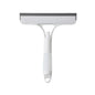 Blue 3-in-1 window cleaning squeegee with spray bottle and microfiber scrub pad, designed for glass, mirrors, and household or car cleaning.