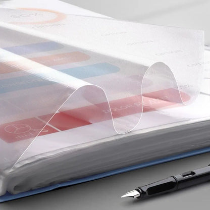 Blue BackupMyFilesNow desktop A4 file folder with waterproof, dustproof design and large capacity for organizing documents.