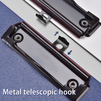 Blue A4 file folder clipboard with writing pad, memo clip, and test paper storage, ideal for school and office organization.