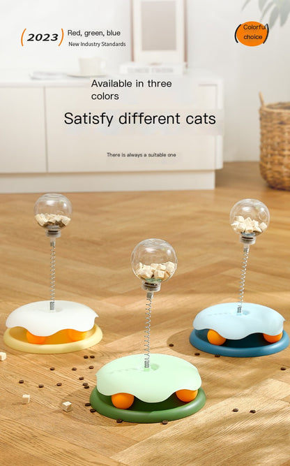 Blue cat toy Leaky Ball from BACKUPMYFILESNOW.COM®, featuring a colorful, textured ball designed for feline play and entertainment.
