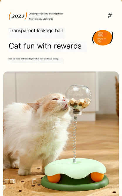 Blue leaky ball cat toy from BACKUPMYFILESNOW.COM®, small round toy designed to entertain cats and encourage play.