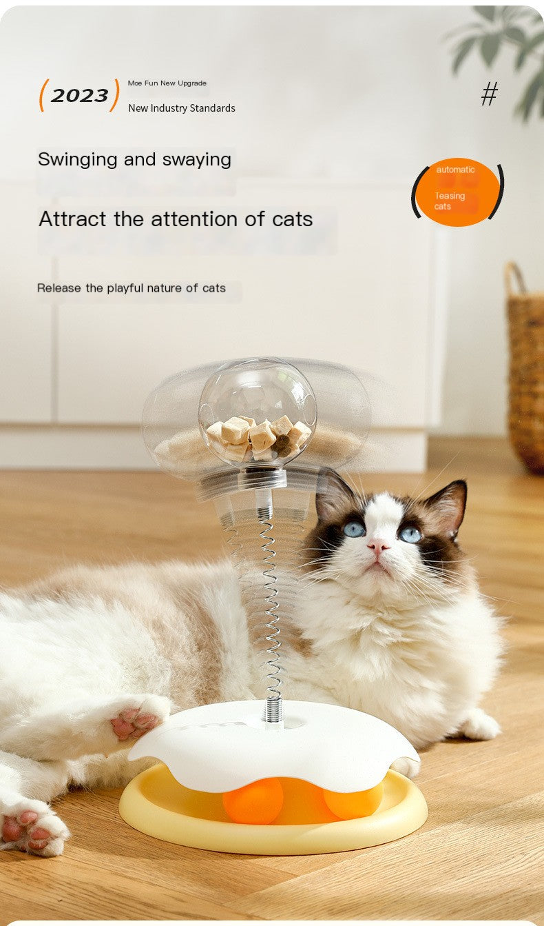 Blue leaky ball cat toy from BACKUPMYFILESNOW.COM® for stimulating play, designed for cats to bat and chase.