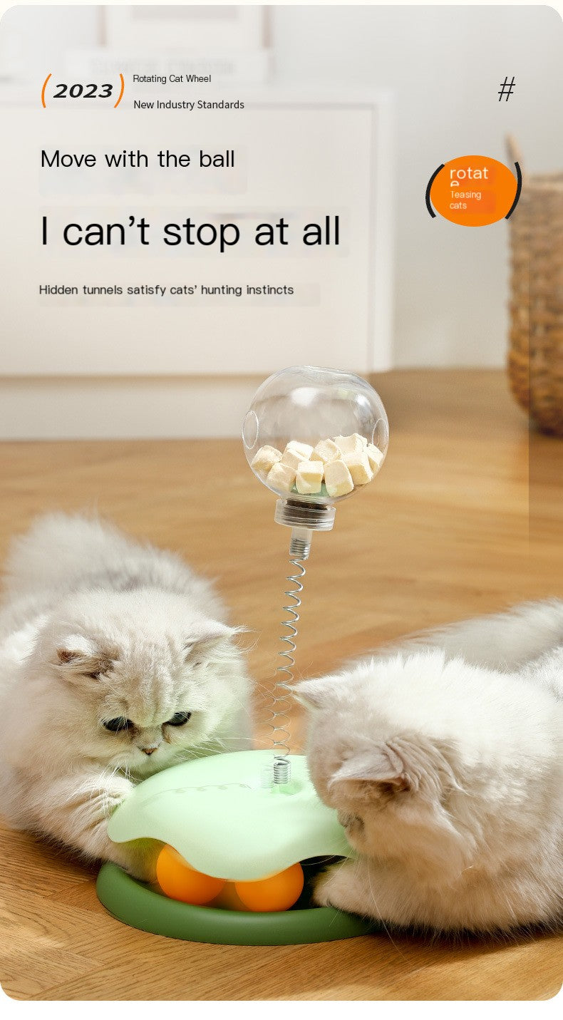 Blue leaky ball cat toy by BACKUPMYFILESNOW.COM® showing a small, textured rubber ball designed for cats to play with.
