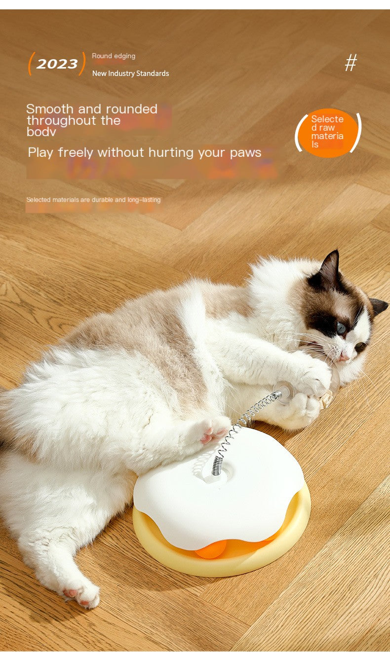 Blue leaky ball cat toy from BACKUPMYFILESNOW.COM®, featuring a textured design for feline play and entertainment.