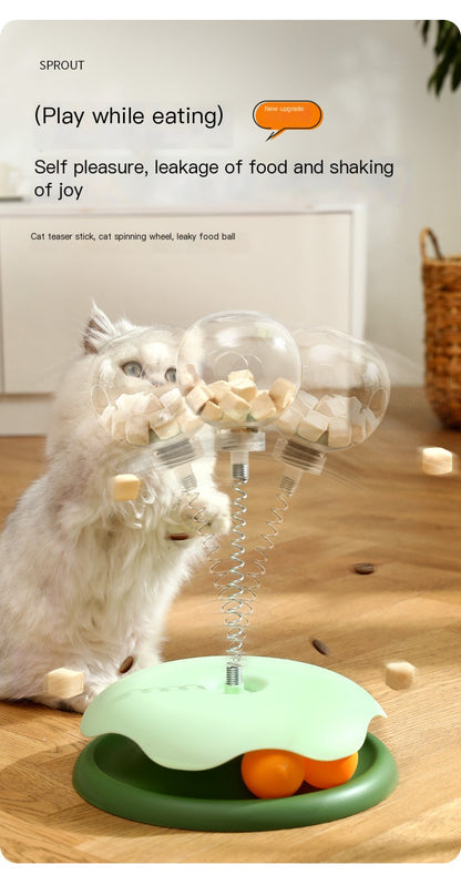 Blue leaky ball cat toy from BACKUPMYFILESNOW.COM®, featuring a textured surface designed to engage and entertain cats.