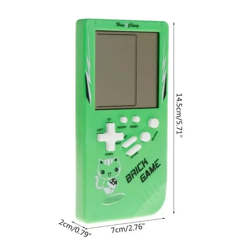 Blue classic handheld game machine for kids, featuring retro design, music playback, and simple pleasure games.