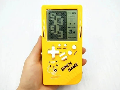 Blue Classic Handheld Game Machine for kids with music playback, retro design, and fun children’s games.