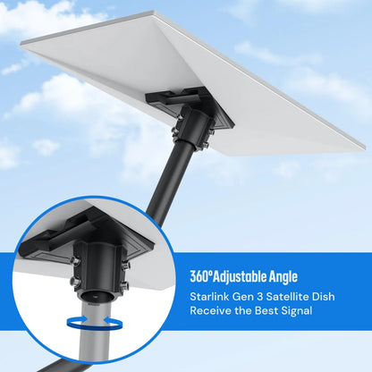Blue pipe adapter for Starlink Gen 3 roof pole mount, wall stand, and round mounting kit accessories for Starlink Gen3 V3 dish.