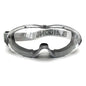 Blue industrial safety goggles with anti-fog clear lenses, designed for eye protection and fitting over glasses for men and women.