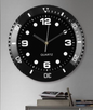 Italian home living room quartz watch clock by BACKUPMYFILESNOW.COM®, retro noiseless design with a blue finish.