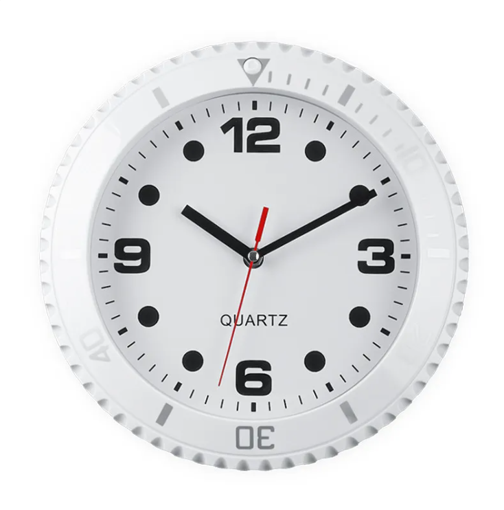 Italian home living room quartz watch clock by BACKUPMYFILESNOW.COM®, retro noiseless design with a blue face and classic style.