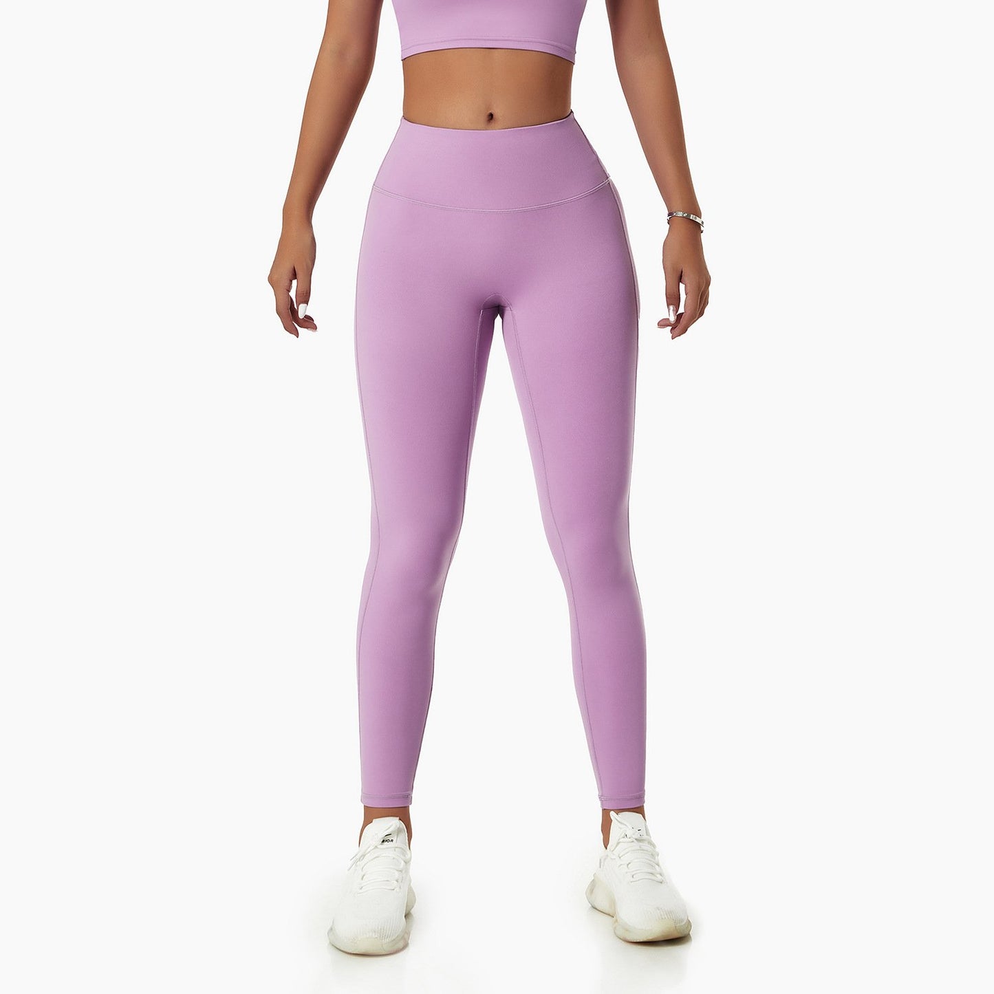 Women's high waist quick-drying yoga pants for running, blue color, designed for active exercise and comfortable movement.