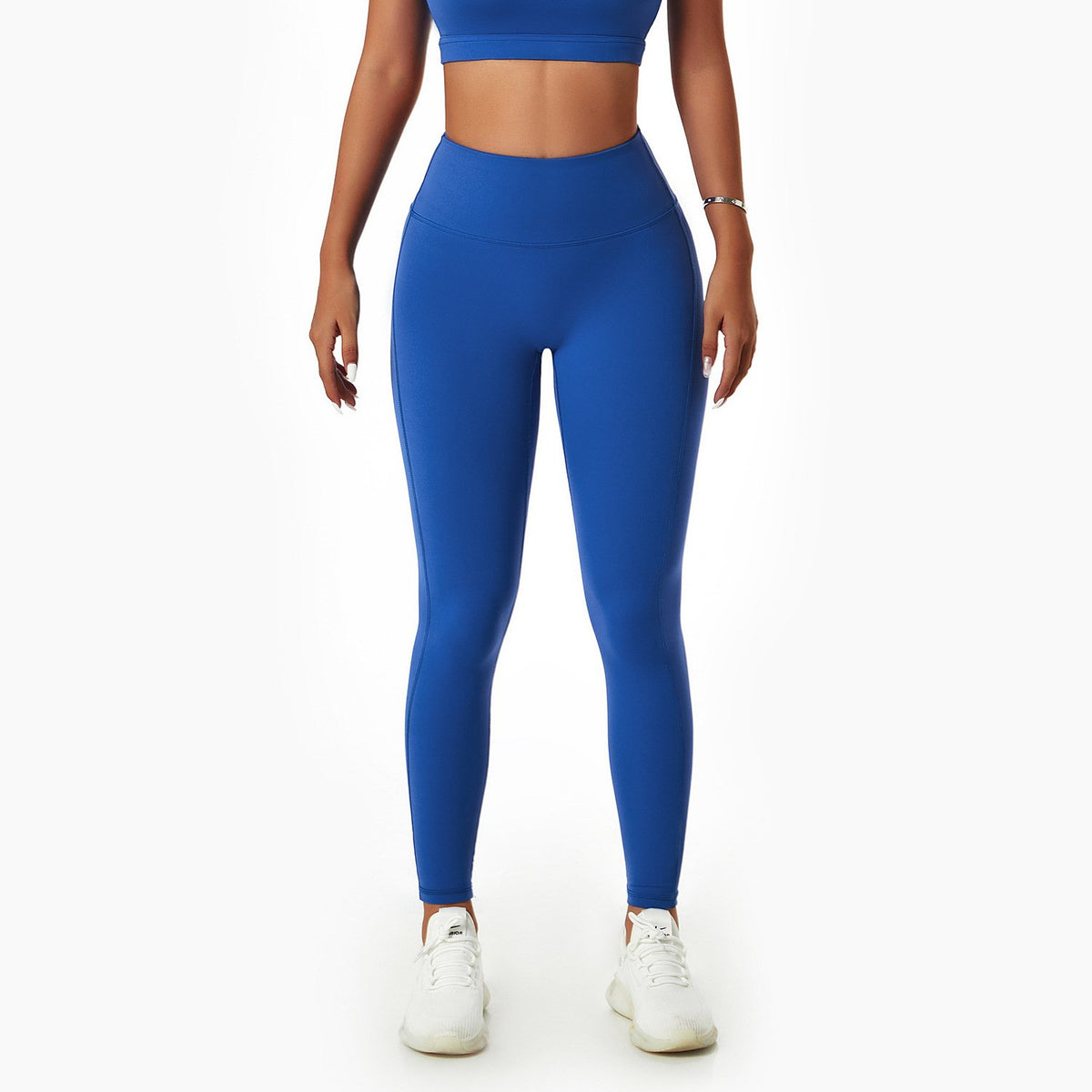 Women's high waist quick-drying yoga pants for running, in blue, designed for comfortable activewear by BackupMyFilesNow.com