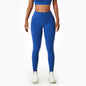 Women's high waist quick-drying yoga pants for running, in blue, designed for comfortable activewear by BackupMyFilesNow.com