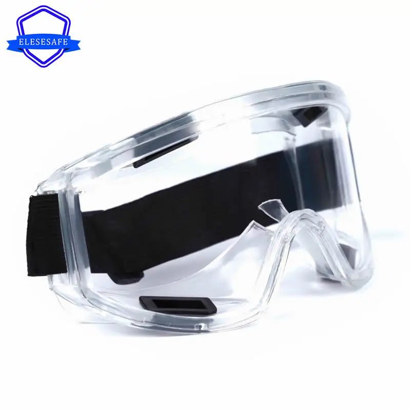 Blue anti-splash safety goggles by BACKUPMYFILESNOW.COM® with impact-resistant, windproof, anti-dust lenses for work and daily safety.