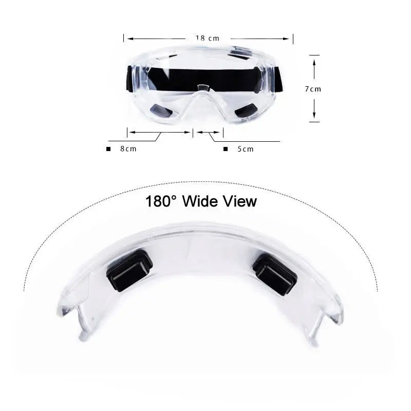 Blue impact-resistant safety goggles by BACKUPMYFILESNOW.COM® with wide view, windproof and anti-dust protection for work and daily safety.