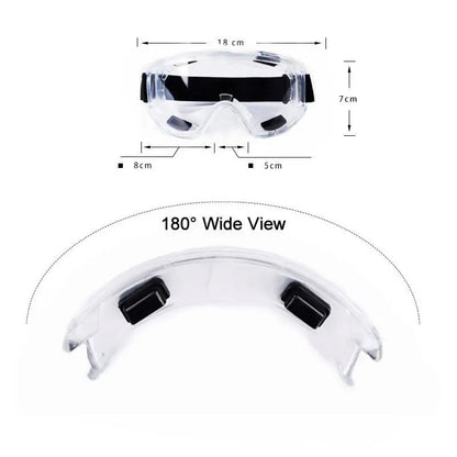 Blue impact-resistant safety goggles by BACKUPMYFILESNOW.COM® with wide view, windproof and anti-dust protection for work and daily safety.