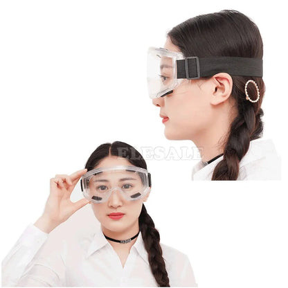 Blue anti-splash safety goggles by BACKUPMYFILESNOW.COM® with impact-resistant, windproof, anti-dust lenses for work and daily safety.