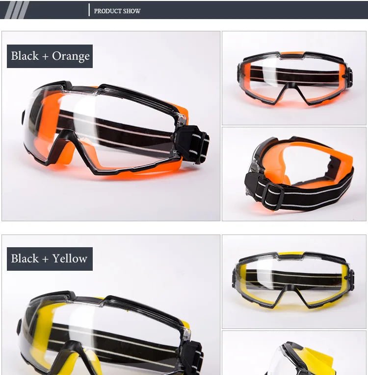 Blue anti-splash safety goggles by BACKUPMYFILESNOW.COM® with impact-resistant, windproof, anti-dust lenses for work and DIY safety.
