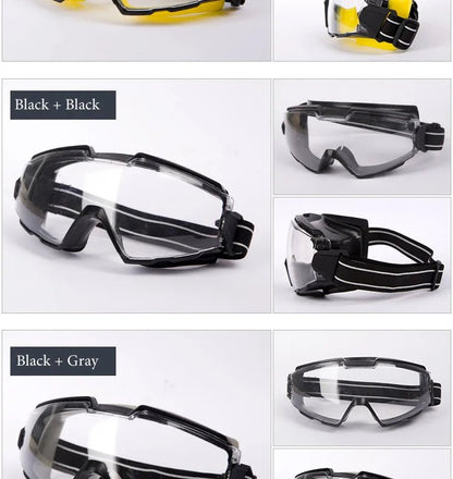 Blue anti-splash safety goggles from BACKUPMYFILESNOW.COM® with impact-resistant, windproof, anti-dust lenses for work and DIY safety.