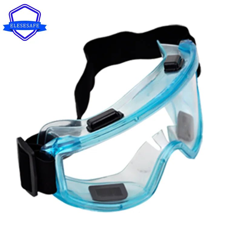 Blue anti-splash safety goggles by BACKUPMYFILESNOW.COM® with impact-resistant, windproof, anti-dust lenses for work and DIY safety.