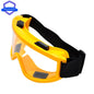 Blue anti-splash safety goggles by BACKUPMYFILESNOW.COM®, impact-resistant, windproof, dust-proof protective glasses for work and daily safety.