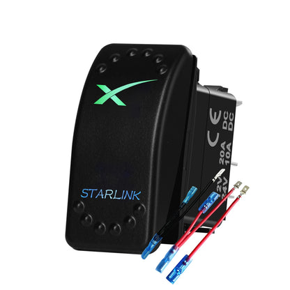 Blue and red LED 12V Starlink rocker switch, waterproof marine toggle switch for Starlink dish antenna and router control in SUV.
