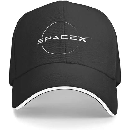 Blue SpaceX baseball cap for men and women, adjustable athletic hat with space-themed design by BACKUPMYFILESNOW.COM®.