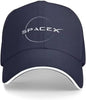 Blue SpaceX baseball cap for men and women, adjustable space-themed fashion hat with athletic style.