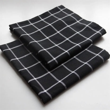 Blue striped cotton kitchen tea towel, 40x60cm, ideal for dish cleaning, home decor, and table setting.