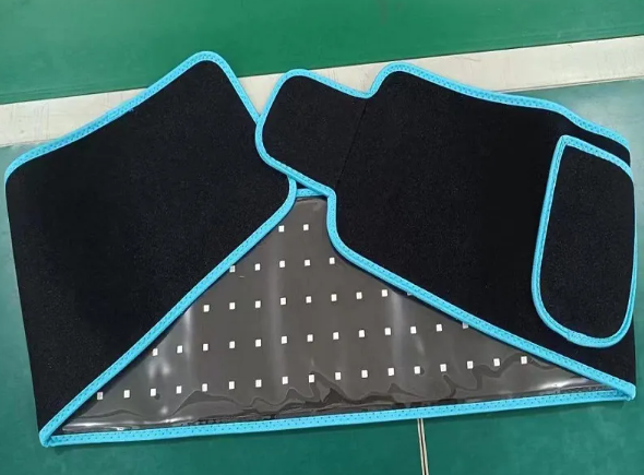 Blue LED infrared belt therapy device from BackupMyFilesNow.com, designed for pain relief and muscle relaxation.