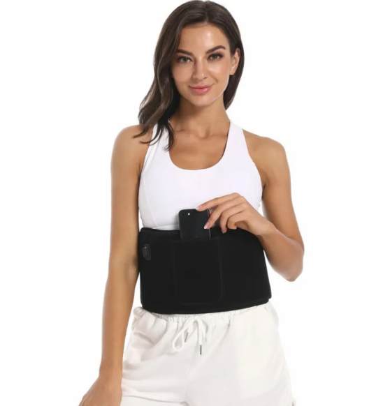Blue LED infrared belt therapy device by BackupMyFilesNow.com showing a flexible belt with LED lights for pain relief and muscle therapy