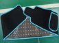 Blue LED infrared belt therapy device by BackupMyFilesNow.com for pain relief and muscle recovery, shown wrapped around a user's waist.