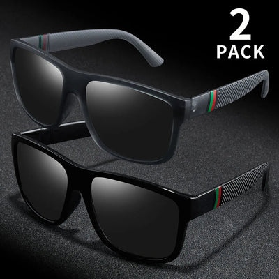 Pair of blue polarized designer vintage sunglasses for men, fashionable driving eyewear with classic style and UV protection