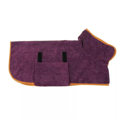Blue pet bathrobe from BACKUPMYFILESNOW.COM®, fast-drying towel designed for quick drying after baths for small pets.